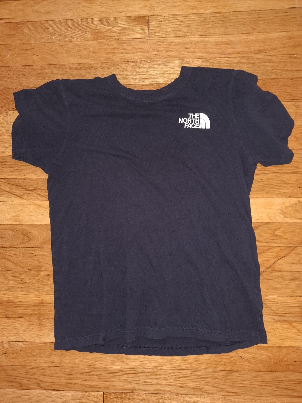 The North Face Navy Short Sleeve Logo Tee with White Logo